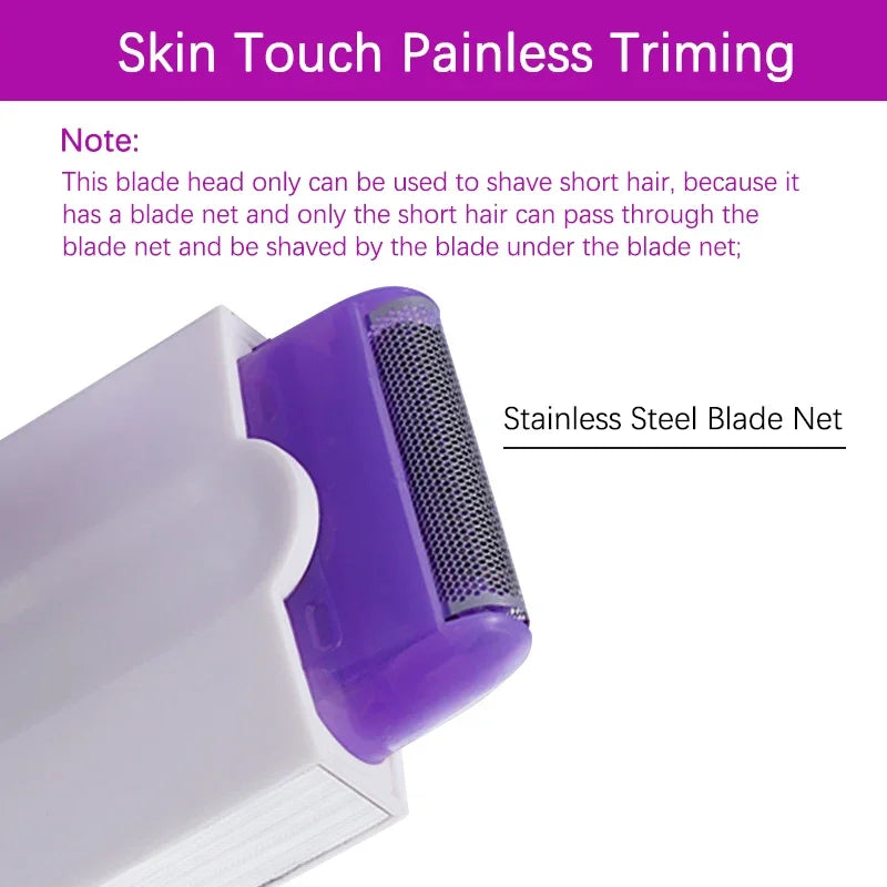 Rasoir Électrique Sans Douleur, Rechargeable et Démarrage Tactile pour Femme